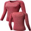 NELEUS Women's 3 Pack Workout Clothes Compression Running Shirt,8021,Black,Grey,Red,S,Tag M view 4