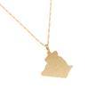 Algeria Map Pendant Necklace Chains 18K Yellow Gold Plated Africa Jewelry view 1