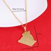 Algeria Map Pendant Necklace Chains 18K Yellow Gold Plated Africa Jewelry view 2