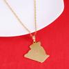 Algeria Map Pendant Necklace Chains 18K Yellow Gold Plated Africa Jewelry view 3