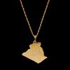 Algeria Map Pendant Necklace Chains 18K Yellow Gold Plated Africa Jewelry view 4