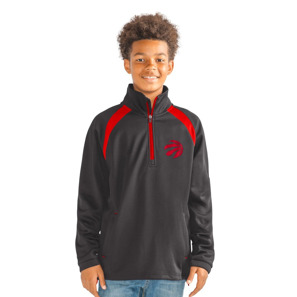 NBA Toronto Raptors Youth Boys High Impact Half Zip Pullover, Medium, Black