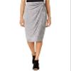 Bar III Womens Draped Faux-Wrap Pencil Skirt Gray S view 1