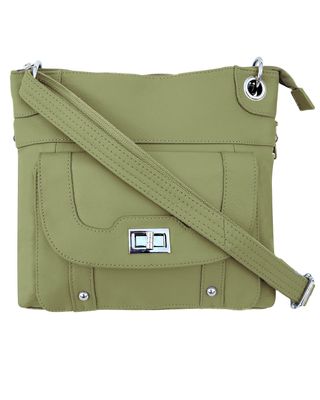 ROMA LEATHERS Ladies' Gun Concealment Crossbody Bag Olive (7028-OLV)