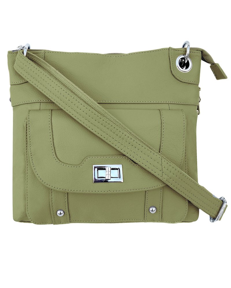 ROMA LEATHERS Ladies' Gun Concealment Crossbody Bag Olive (7028-OLV)