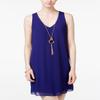 BCX Juniors Ruffled Back Necklace Shift Dress Royal M view 1