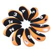 10pcs/Set Golf Iron Club Head Covers with Numbers Neoprene Top Window Iron Covers(Orange&Black) view 1
