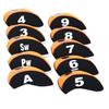 10pcs/Set Golf Iron Club Head Covers with Numbers Neoprene Top Window Iron Covers(Orange&Black) view 2