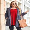LARACE 3/4 Sleeve Shirts for Women Plus Size Tunic Dressy Top Loose Fit Flare T-Shirt(M, Red) view 2