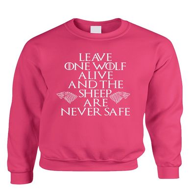 ALLNTRENDS Adult Sweatshirt Leave One Wolf Alive Sheep are Never Safe (L, Heliconia Pink)