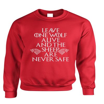 ALLNTRENDS Adult Sweatshirt Leave One Wolf Alive Sheep are Never Safe (L, Red)