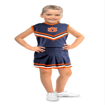 Little King NCAA Toddler/Youth Girls Team 2 Piece Cheer Dress-Auburn-4T