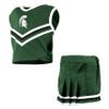 Little King NCAA Toddler/Youth Girls Team 2 Piece Cheer Dress-Michigan State Spartans-4T view 3