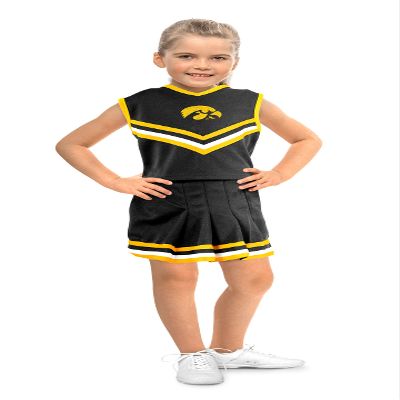 Little King NCAA Toddler/Youth Girls Team 2 Piece Cheer Dress-Iowa-2T