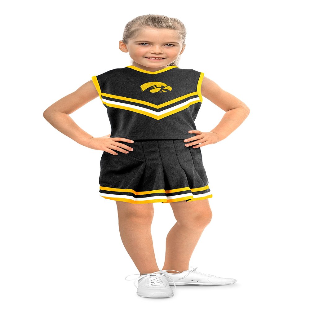 Little King NCAA Toddler/Youth Girls Team 2 Piece Cheer Dress-Iowa-2T