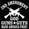2nd Amendment God Guns Guts Car Truck Window Bumper Vinyl Graphic Decal Sticker- (10 inch) / (25 cm) Wide GLOSS WHITE Color view 1