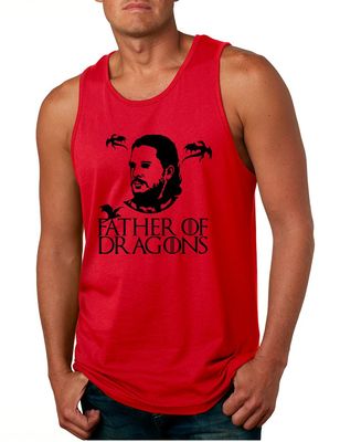 ALLNTRENDS Men's Tank Top Father of Dragons Cool Shirt Hot Gift (M, Red)