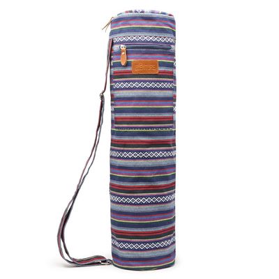 ELENTURE Canvas Yoga Mat Bag with Adjustable Strap & Pockets, Full-Zip Travel Gym Tote for Women & Men, Fits 1/4" & 1/3" Thick Mats, Lightweight Carrier for Yoga, Studio, Workout, Outdoor Use