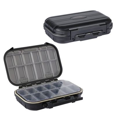 Goture Small Tackle Box, Waterproof Fishing Lure Boxes, Storage Case Bait Plastic Accessories Containers Black SMALL 6.69'' X 4.33'' X 1.81''