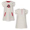 Little King NCAA Toddler Girls Short Sleeve Striped Dress-French Terry with Embroidered Team Logo-Ohio State-Red Trim-3T view 3