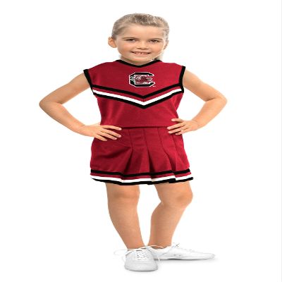 Little King NCAA Toddler/Youth Girls Team 2 Piece Cheer Dress-South Carolina Gamecocks-3T