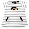 Little King NCAA Toddler Girls Short Sleeve Striped Dress-French Terry with Embroidered Team Logo-Iowa-Black Trim-4T view 2