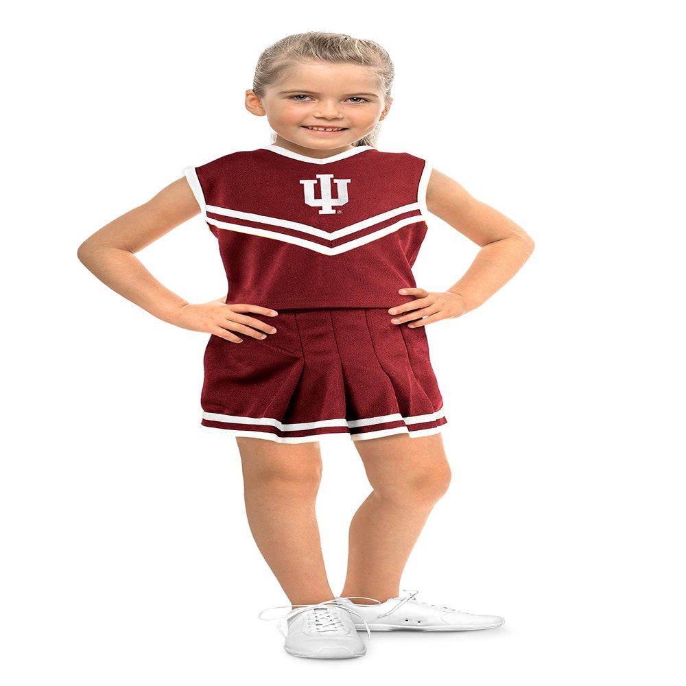 Little King NCAA Toddler/Youth Girls Team 2 Piece Cheer Dress-Indiana Hoosiers-2T