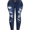 2LUV Women's Stretchy 5 Pocket Distressed Denim Skinny Jeans f4c0 Denim Medium 13 view 1