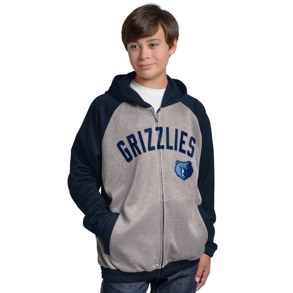 G-III NBA Memphis Grizzlies Legend Hooded Track Jacket, Large, Gray