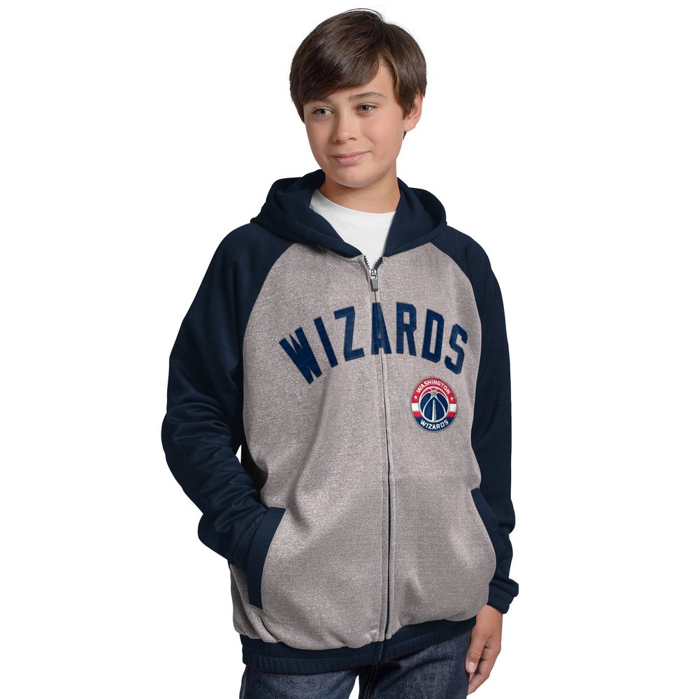G-III NBA Washington Wizards Legend Hooded Track Jacket, Large, Gray