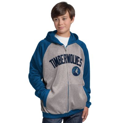 G-III NBA Minnesota Timberwolves Legend Hooded Track Jacket, Large, Gray