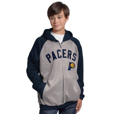 G-III NBA Indiana Pacers Legend Hooded Track Jacket, Small, Gray