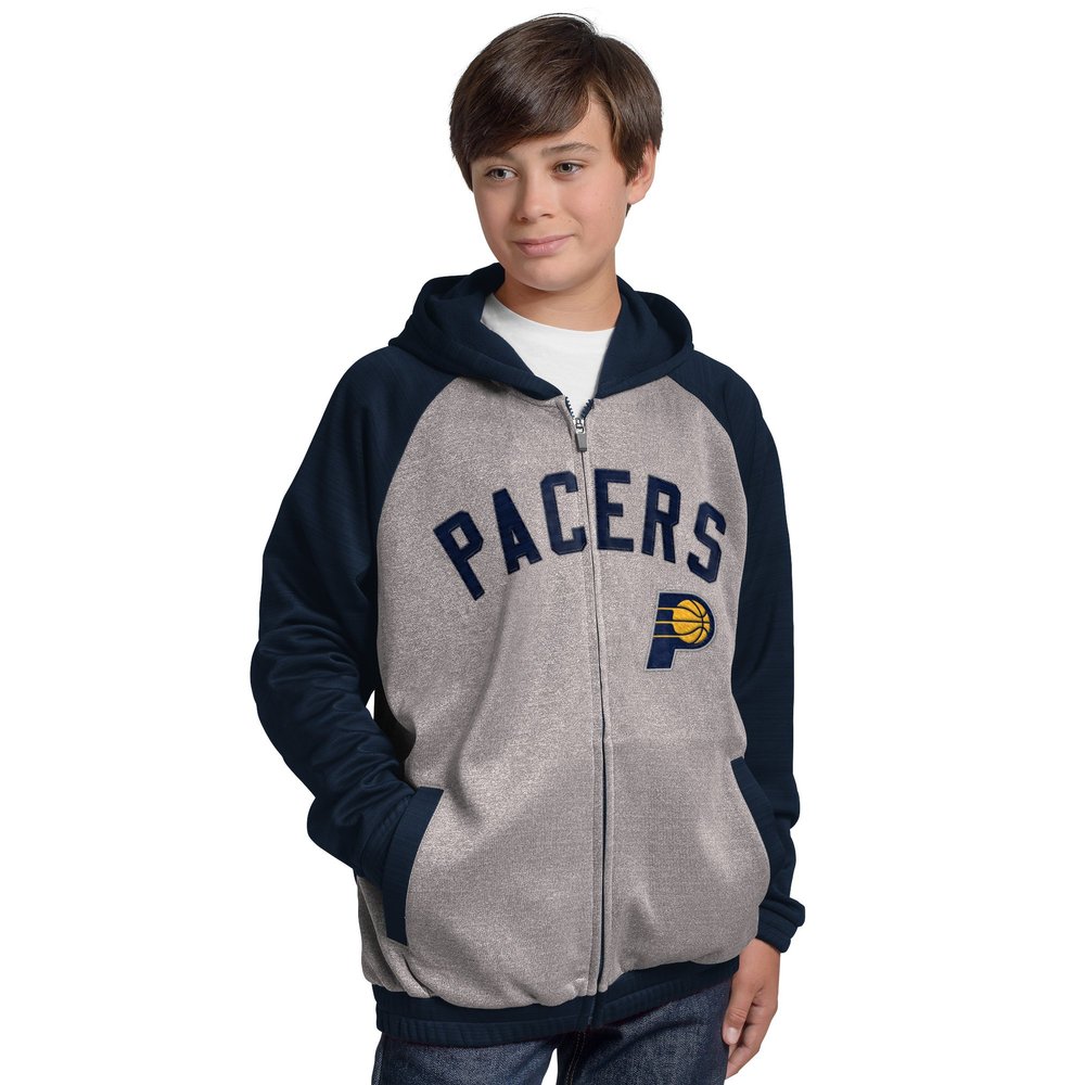 G-III NBA Indiana Pacers Legend Hooded Track Jacket, Small, Gray
