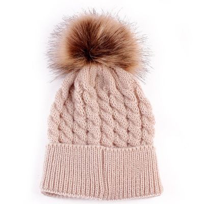 BiggerStore Baby Toddler Infant Boys Girls Knitted Caps Cute Crochet Warm Winter Hat with Pom Pom (Khaki)