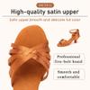 SWDZM Women's Latin Dance Shoes Satin Ballroom Salsa Performence Practice Dance Shoes,Heel-5CM,EM213 Brown 7 US view 2