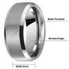 CROWNAL 6mm 8mm 10mm Tungsten Carbide Wedding Band Ring for Men Women in Comfort Fit Beveled Edges and Matte Finish Size 5 To 17 (8mm,14.5) view 3