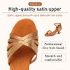 SWDZM Women's Latin Dance Shoes Satin Ballroom Salsa Performence Practice Dance Shoes,Heel-5CM,EM213 Beige 8.5 US view 2