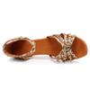 SWDZM Women's Latin Dance Shoes Satin Ballroom Salsa Performence Practice Dance Shoes,Heel-5CM,EM213 Leopard 6 US view 3