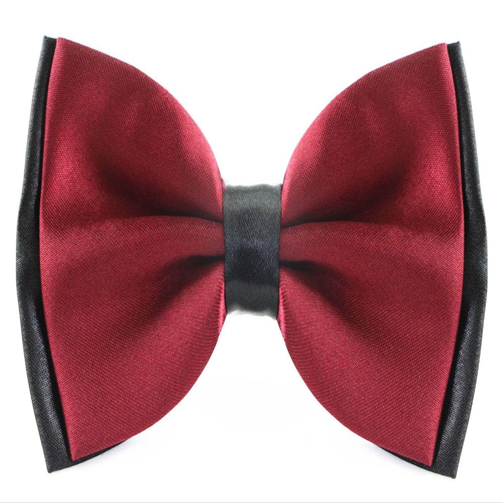 Flairs New York Little Gentleman's Kids Bow Tie (Crimson Red/Black [2 Tones])