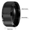 6mm 8mm 10mm Black Tungsten Wedding Band Ring Men Women Matte Finish Beveled Edges Comfort Fit Size 5 To 17 (10mm,11.5) view 3