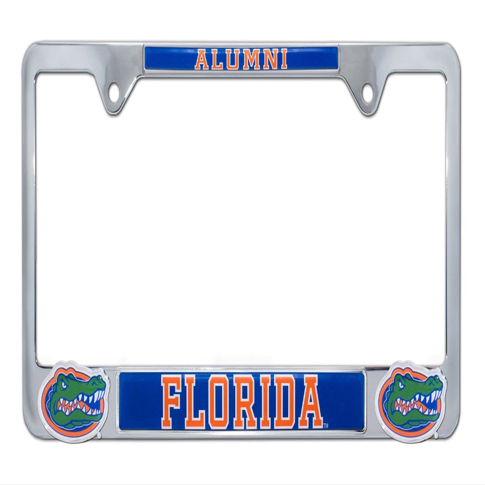 Elektroplate Officially Licensed University of Florida Alumni Chrome Metal License Plate Frame with 3D Logos affixed | Premium Metal Car Tag Holder | Weather-Proof Automotive Accessory