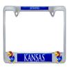 Elektroplate Officially Licensed  University of Kansas Jayhawks Chrome Metal License Plate Frame with 3D Logos affixed | Premium Metal Car Tag Holder | Weather-Proof Automotive Accessory view 1