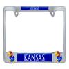 Elektroplate Officially Licensed  University of Kansas Alumni Chrome Metal License Plate Frame with 3D Logos affixed | Premium Metal Car Tag Holder | Weather-Proof Automotive Accessory view 1