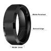 6mm 8mm 10mm Black Tungsten Wedding Band Ring Men Women Matte Finish Beveled Edges Comfort Fit Size 5 To 17 (6mm,9.5) view 3