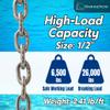 MarineNow 1/2" G43 ISO AISI 316 Marine Grade Stainless Steel Anchor Chain | Mirror Polished Finish | Marine Grade | ISO G43 (30 ft) view 3