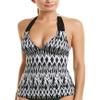 Profile by Gottex Women's Standard Halter V-Neck Tankini Top Swimsuit, Shibori Black/White, 6 view 1