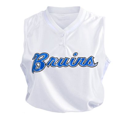 Intensity Womens Dazzle Two Button Softball Top, White/White, X-Large