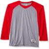 Intensity Mens Raglan Baseball Tee, Oxford/Scarlet, X-Large view 1