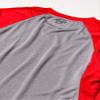 Intensity Mens Raglan Baseball Tee, Oxford/Scarlet, X-Large view 2