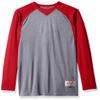 Intensity Boy's Boys Raglan Baseball Tee, Oxford/Scarlet, X-Large view 1